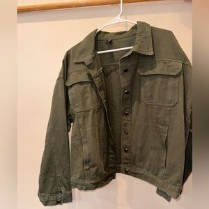 Green denim jacket from SHEIN 3XL